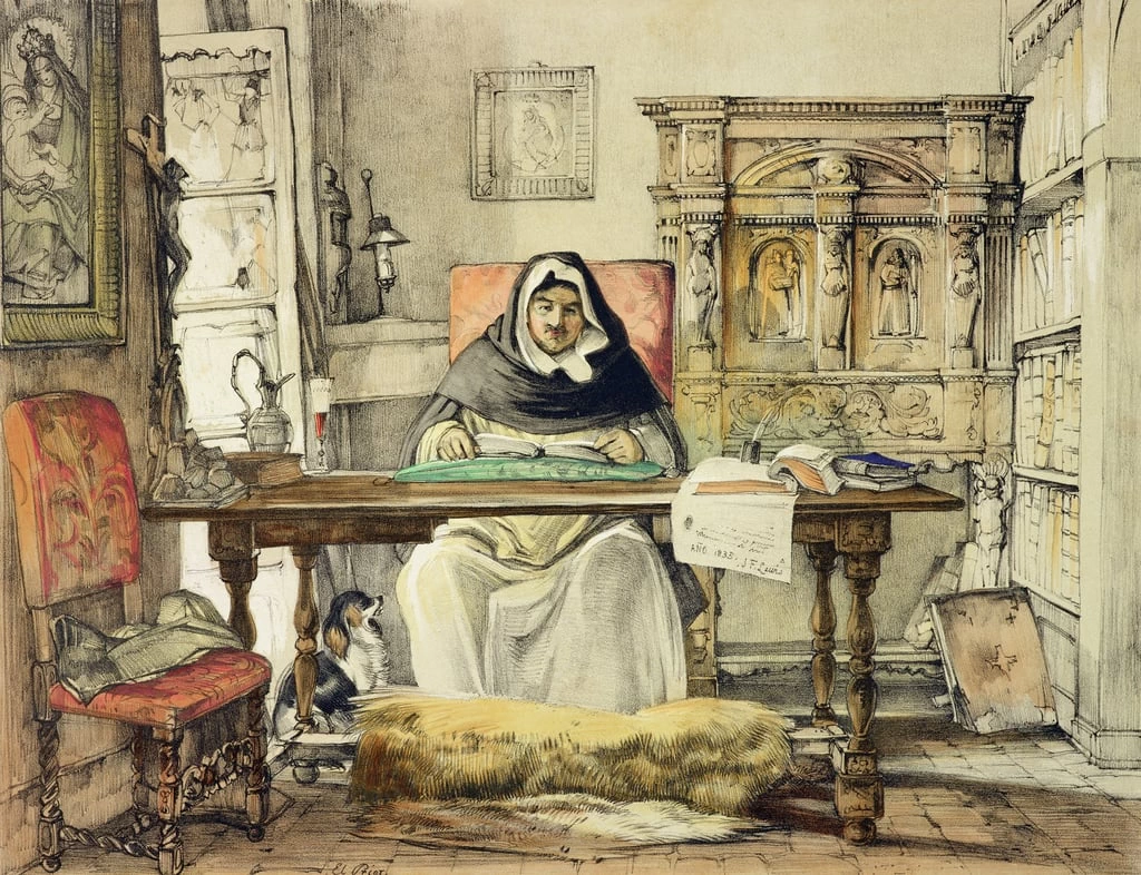 Il Priore, da 'Sketches of Spain', inciso da Charles Joseph Hullmandel